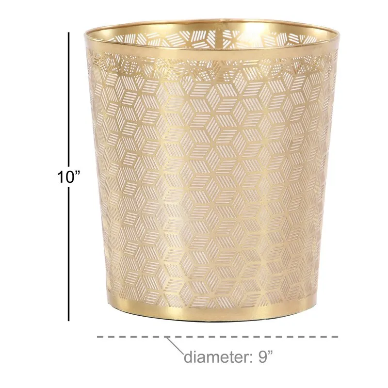 Rdonpark Modern Geometric Lattice Design Round Waste Basket