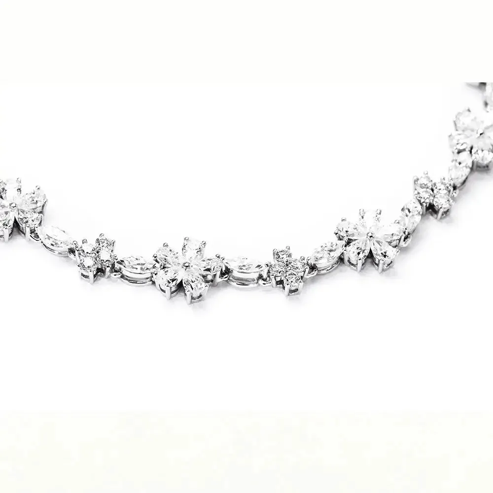 Ready Made | Florence Ornate Moissanite Tennis Bracelet in 18K White Gold