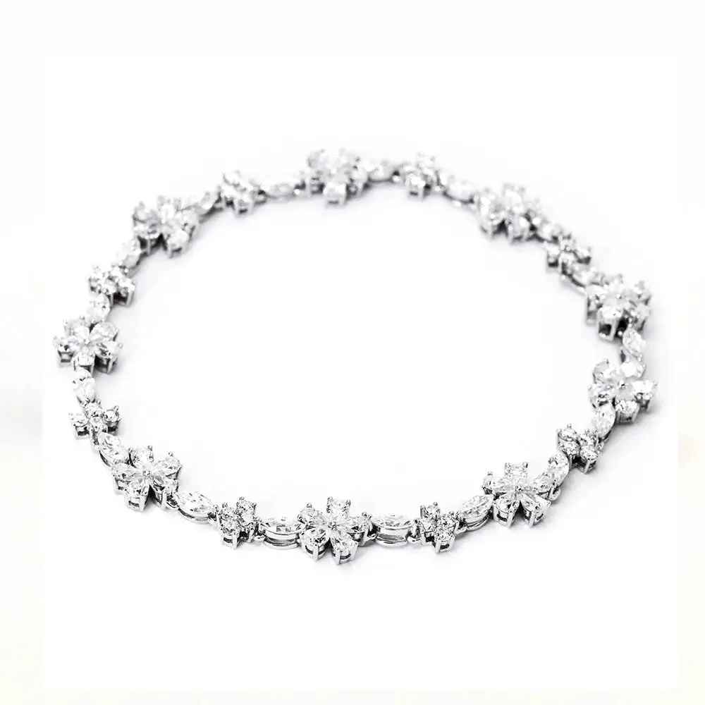 Ready Made | Florence Ornate Moissanite Tennis Bracelet in 18K White Gold