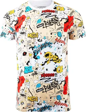 Screenshotbrand Mens Hipster Hip-Hop Urban Tees - NYC Street Fashion Graffiti Animation Print T-Shirt