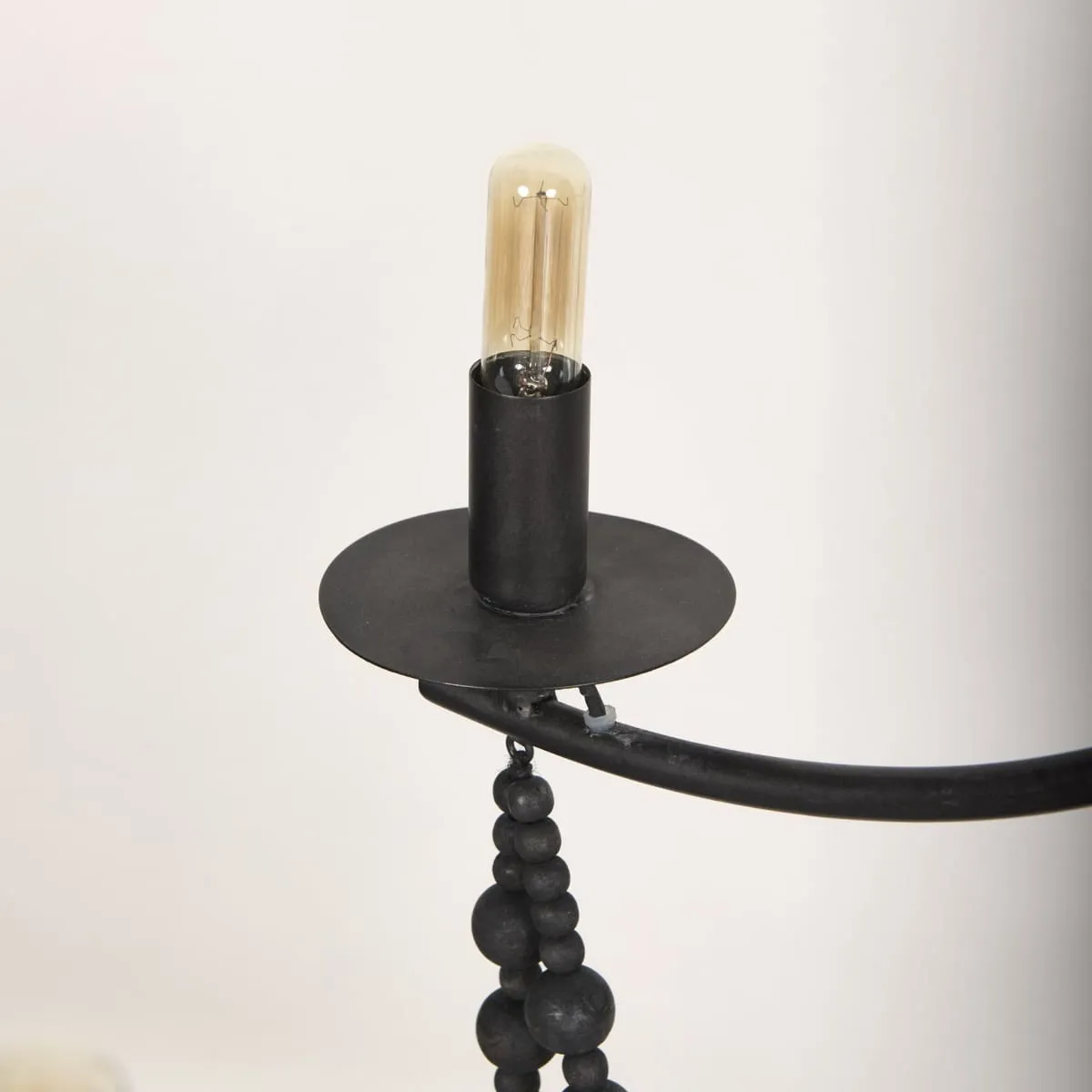 Selma Chandelier Black Wood | Black Metal