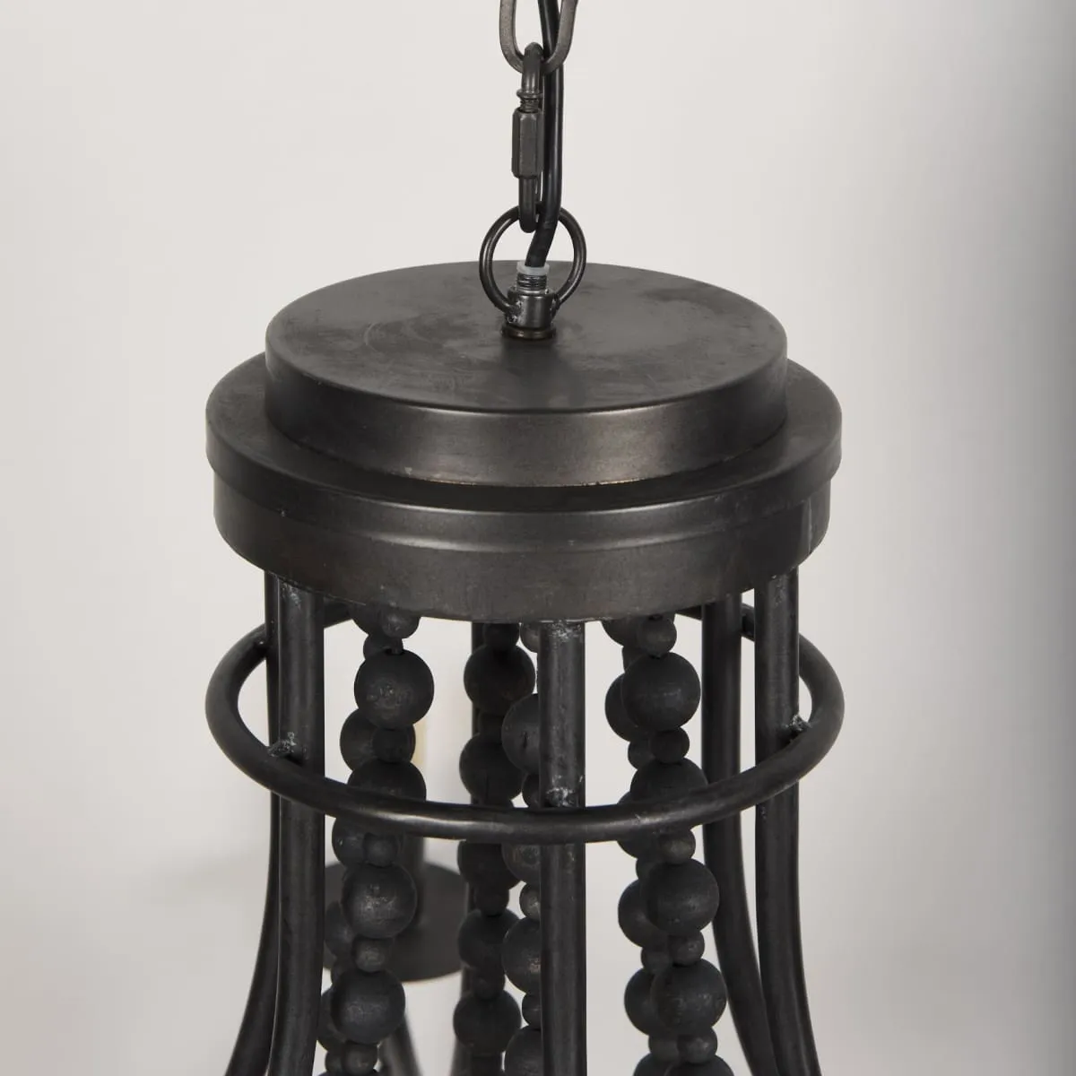 Selma Chandelier Black Wood | Black Metal