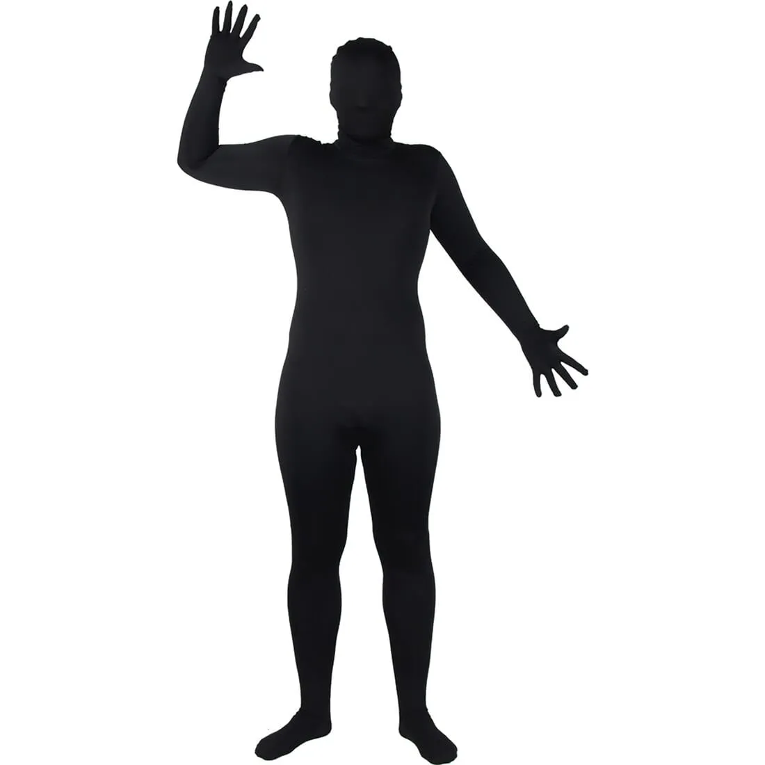 Skinz Black Lycra Stretch Spandex Complete Body Suit Halloween Costume