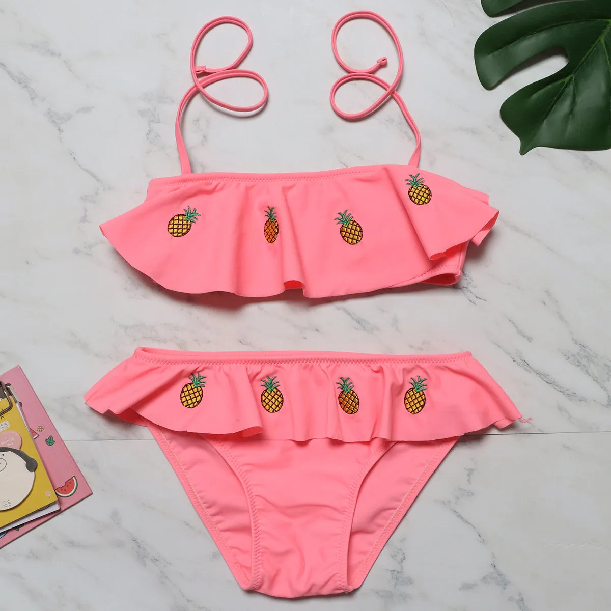 Swimsuit European  Embroidery Children's Split Bikini swimwear