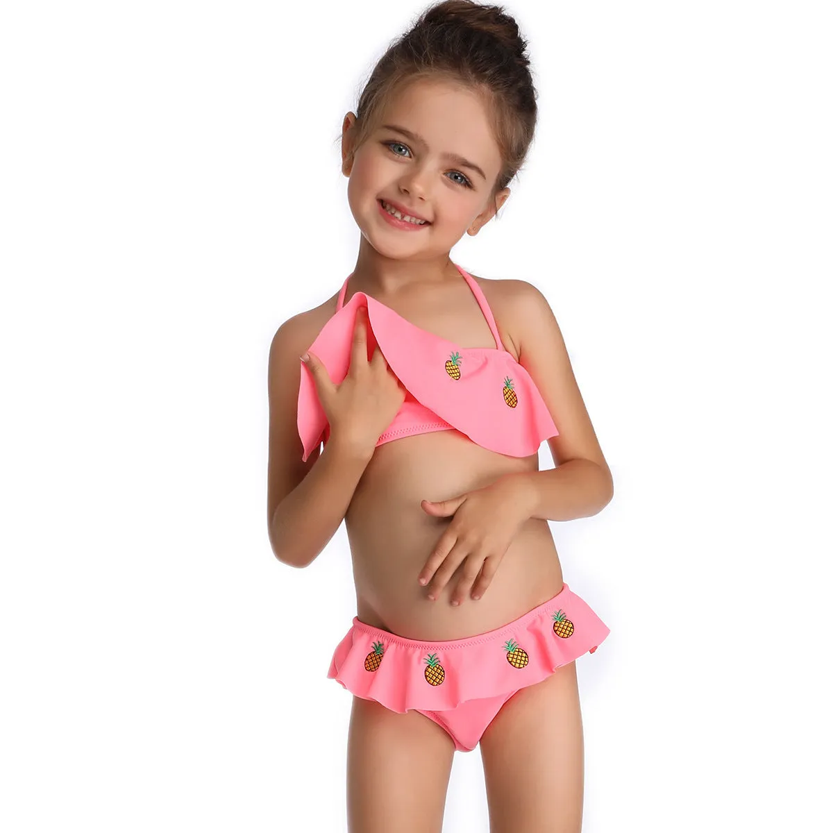 Swimsuit European  Embroidery Children's Split Bikini swimwear