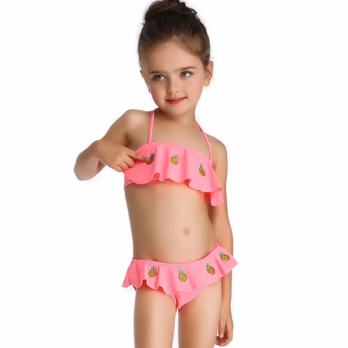 Swimsuit European  Embroidery Children's Split Bikini swimwear