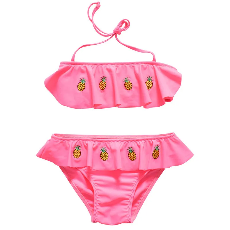 Swimsuit European  Embroidery Children's Split Bikini swimwear