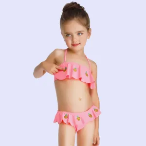 Swimsuit European  Embroidery Children's Split Bikini swimwear