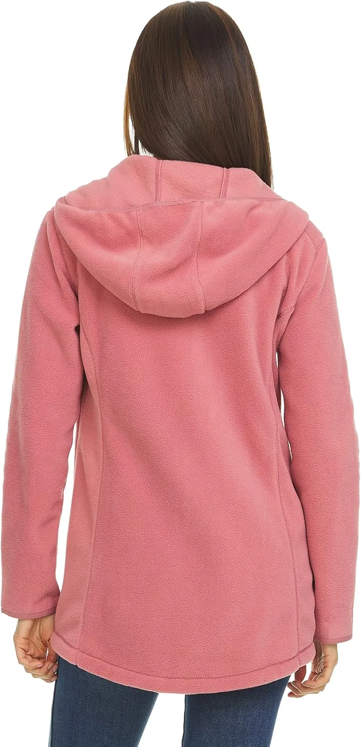 Swiss Alps Womens Lightweight Full-Zip Polar Soft Fleece Jacket Long-Sleeve Outdoor Coat with Pockets for Fall Winter