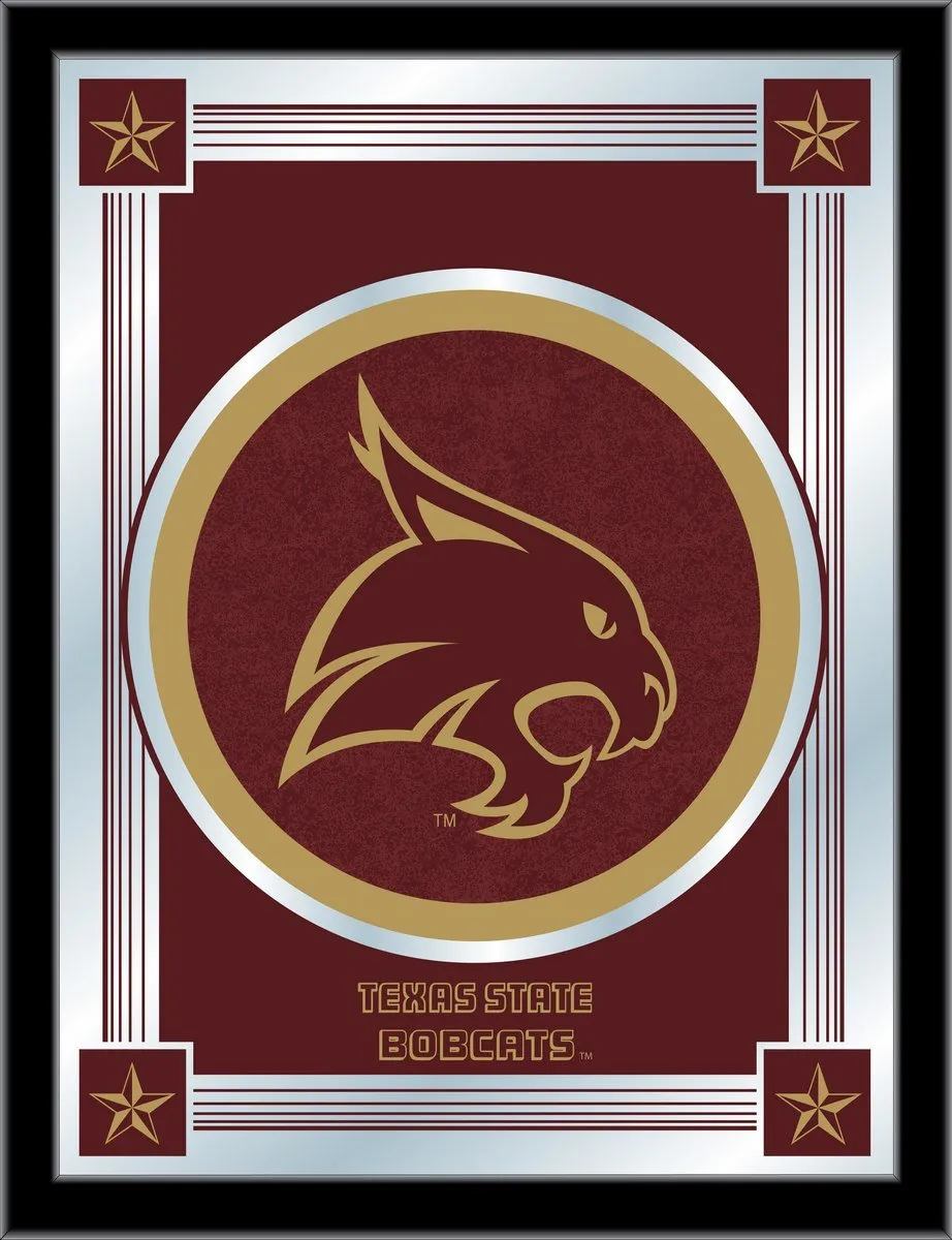 Texas State Bobcats Holland Bar Stool Co. Collector Red Logo Mirror (17" x 22")