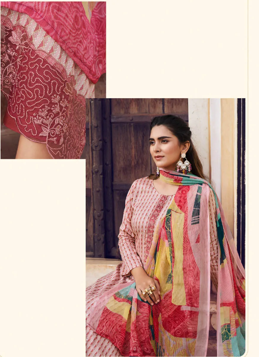 Unstitched Cotton Satin Salwar Suit Dress Material for Women
