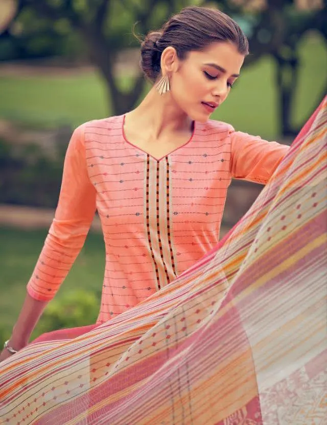 Unstitched Lawn Cotton Salwar Suit Dress Material for Women