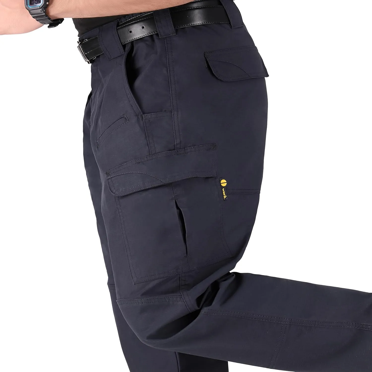 WHITEDUCK Men's Tactical Pants Ripstop Stretch Water Resistant with 13 Pockets Cargo Work Pants- Military Hiking Outdoor