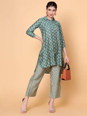 Women Printed Co-Ord Set Green