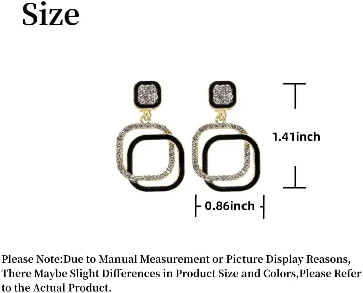 Women's Black Ear Clips Clip On Earrings Non Pierced Earrings for Brides, Bridesmaids, Prom and Wedding
