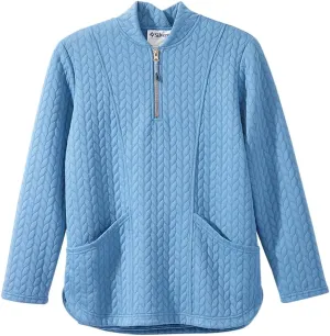 Womens Easy Dressing Open Back Adaptive Half Zip Tracksuit Top