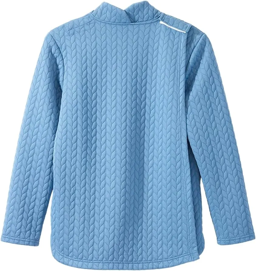 Womens Easy Dressing Open Back Adaptive Half Zip Tracksuit Top