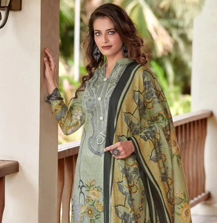 Women's Green Pakistani suits Karachi Dress Material