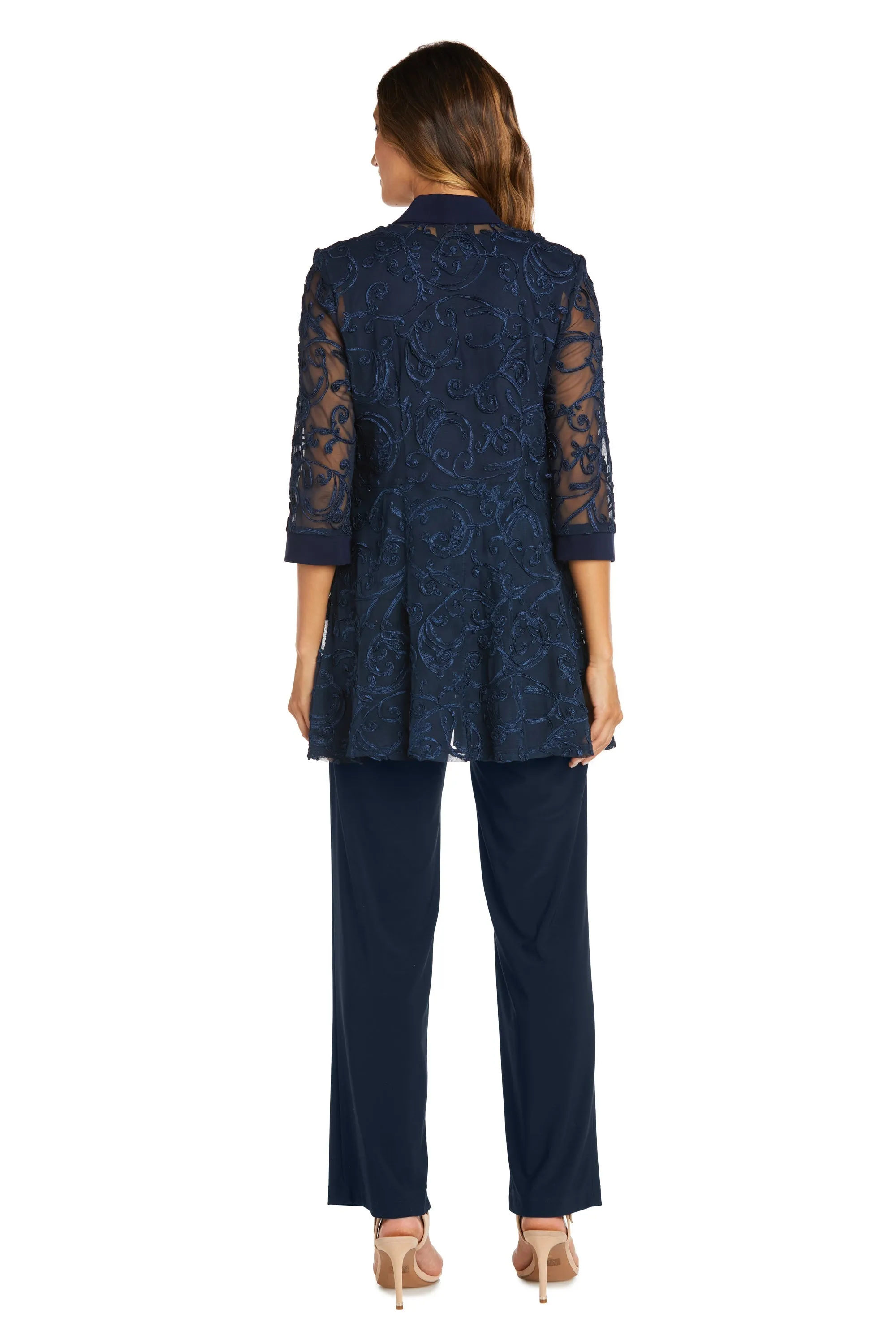 Women's Petite Sequin Jacket Relaxed-Fit Pant Set