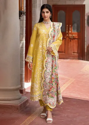 Yellow Luxury Lawn Suit | Zaha | Festive Lawn '23 | FERESHTEH - ZF23-01